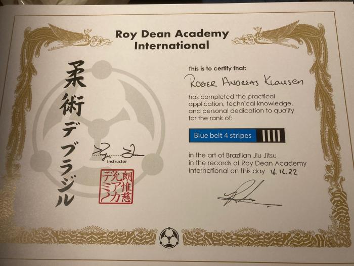 Blue belt · December 16, 2018 · Promoted by Richard Haye