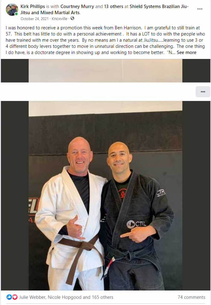 Brown belt · October 1, 2021 · Promoted by Ben Harrison