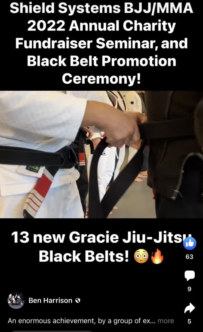 Black belt · December 10, 2022 · Promoted by Ben Harrison