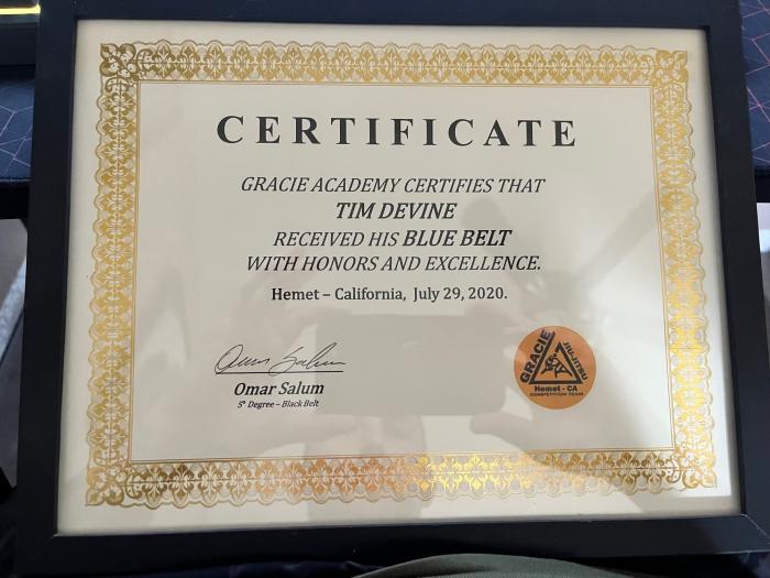 Blue belt · July 29, 2020 · Promoted by Omar Salum - Gracie Humaita