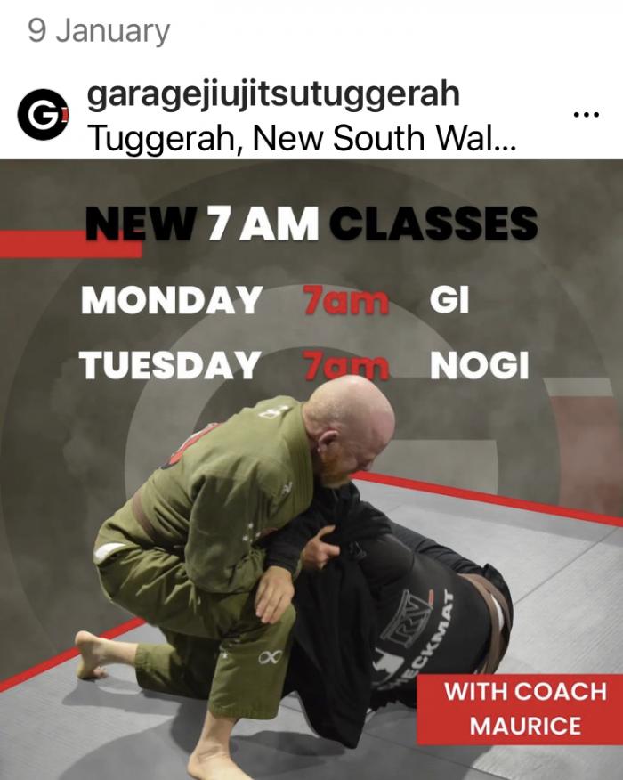 Coaching early morning classes at Garage JJ
