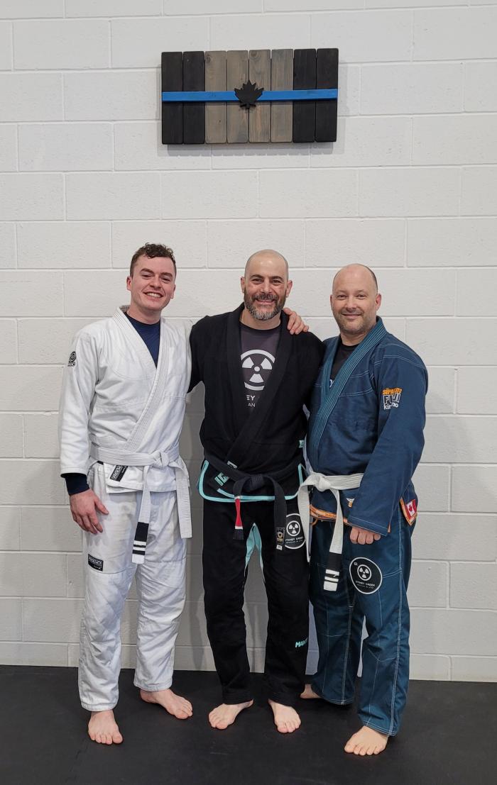 Earned 2 stripes at the Grading. Pic with instructor Mat Rocca in the middle.