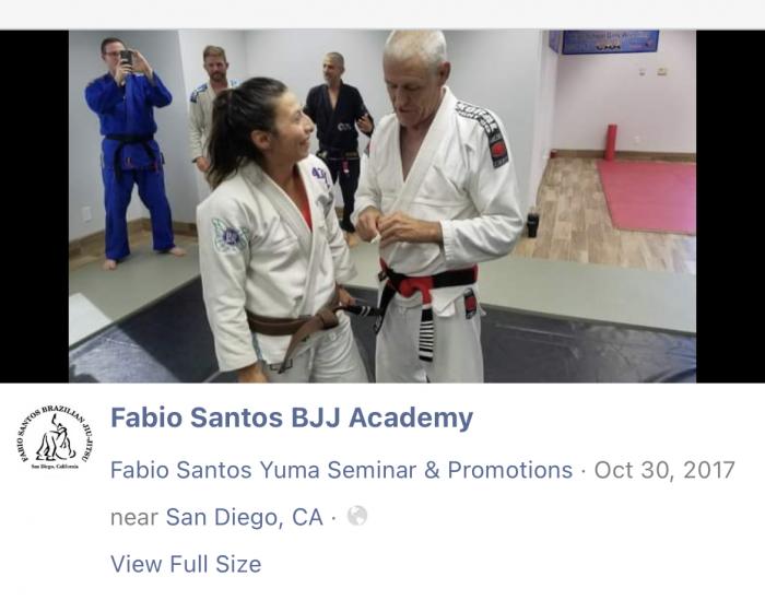 Brown belt · October 30, 2017 · Promoted by Fabio Santos