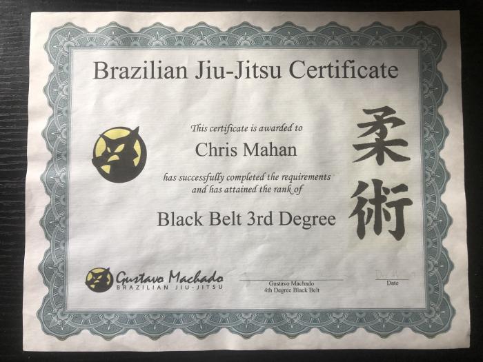 3rd Degree Black Belt - Gustavo Machado