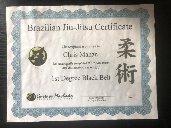 1st Degree Black Belt - Gustavo Machado