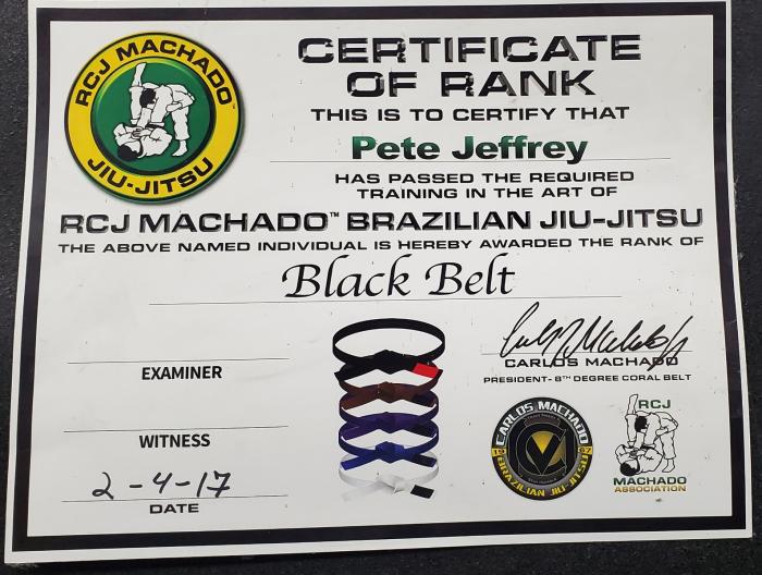 Black belt cert