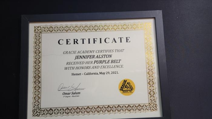 Purple belt · May 29, 2021 · Promoted by Roger Carpenter