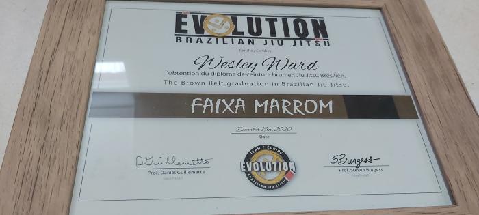 Brown belt · December 19, 2020 · Promoted by Steve Burgess