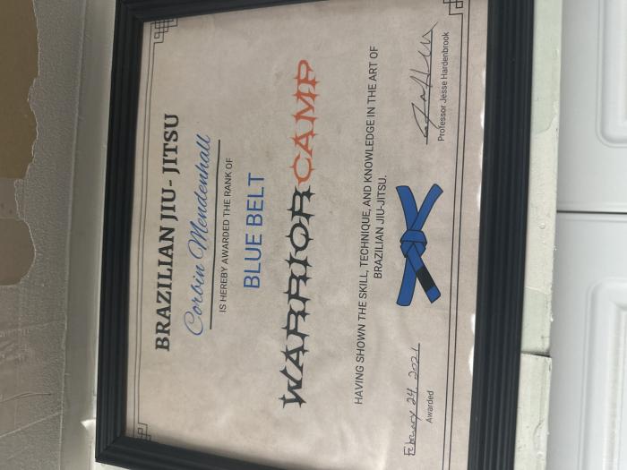 Blue belt · February 24, 2021 · Promoted by Jesse Hardenbrook