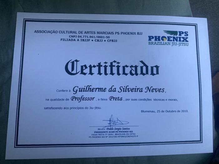 Black belt certificate