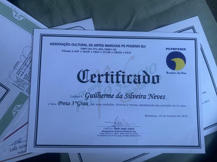 Black belt 3rd degree · October 26, 2019 · Promoted by Paulo Sergio Silva Dos Santos