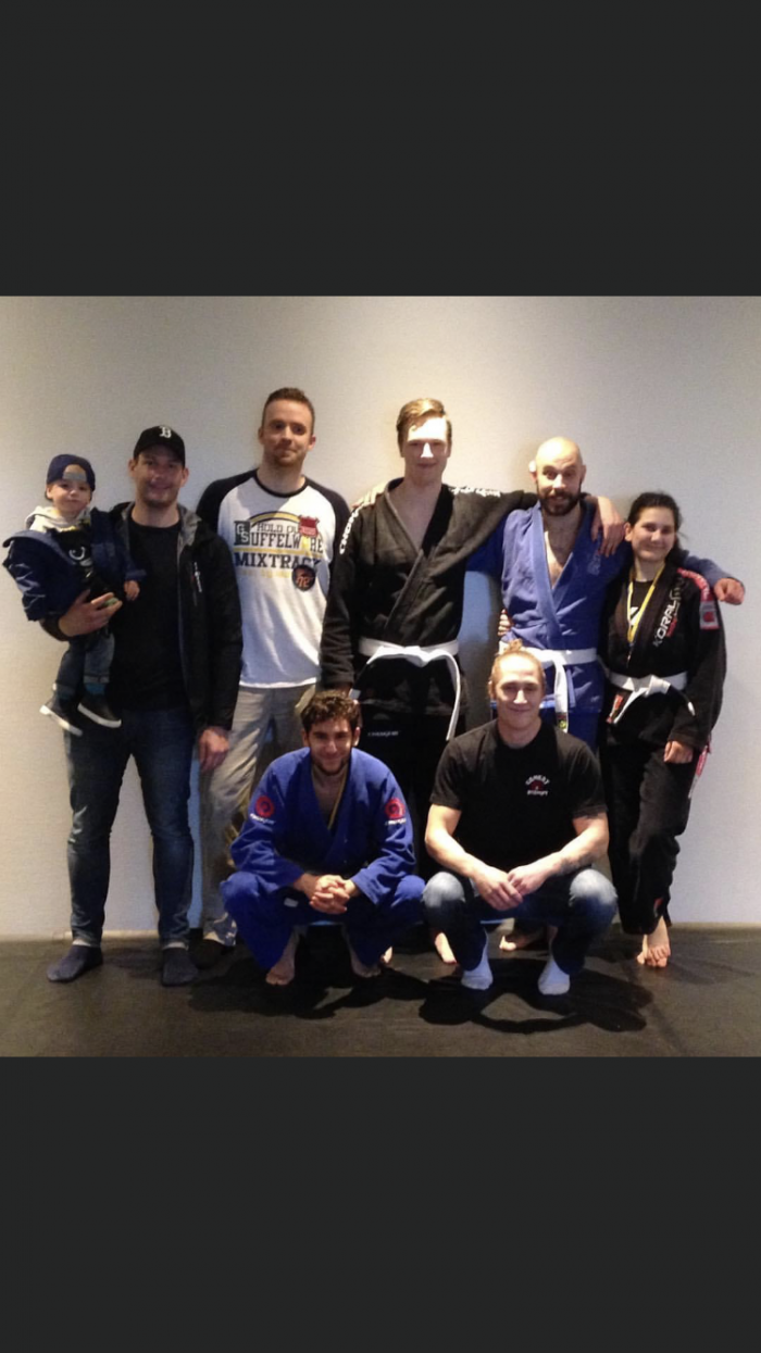 Coaching White belts at their first tournament back in 2017