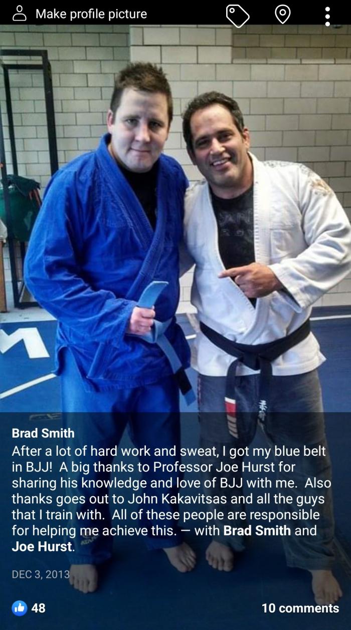 Blue belt · December 3, 2013 · Promoted by Joe Hurst