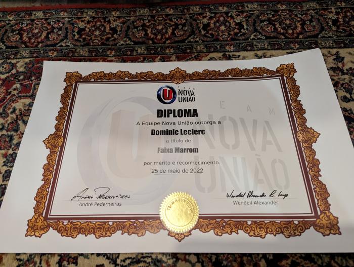 Brown belt · May 25, 2022 · Promoted by Frederic Poirier