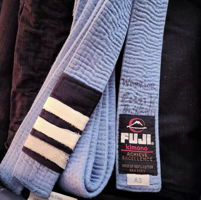 Blue belt · April 20, 2017 · Promoted by Joshua Griffiths of Clockwork Jiujitsu