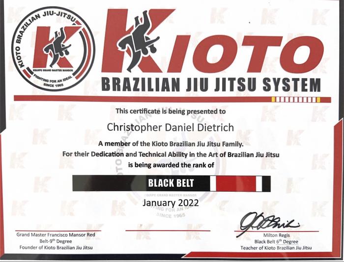 Black belt · January 1, 2022 · Promoted by Milton Regis