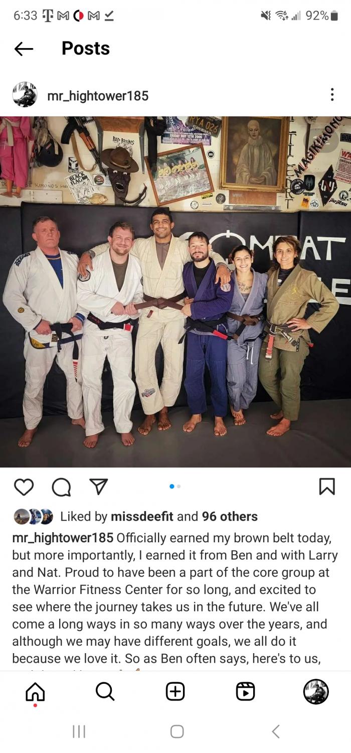 Brown belt · December 12, 2021 · Promoted by Benjamin Westrich