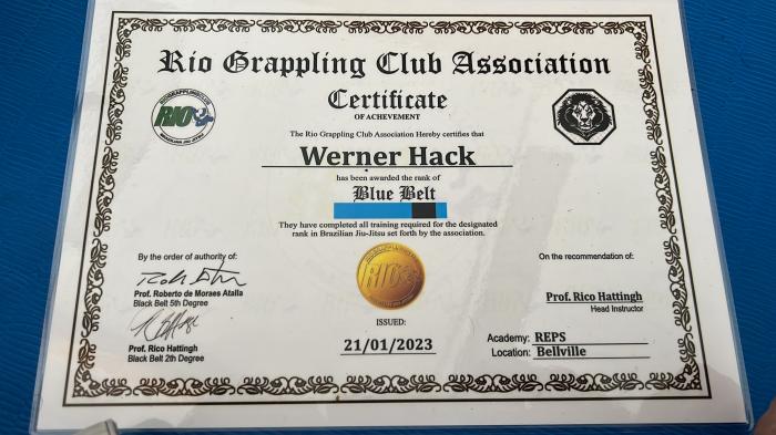 Blue belt · January 21, 2023 · Promoted by Roberto Atalla