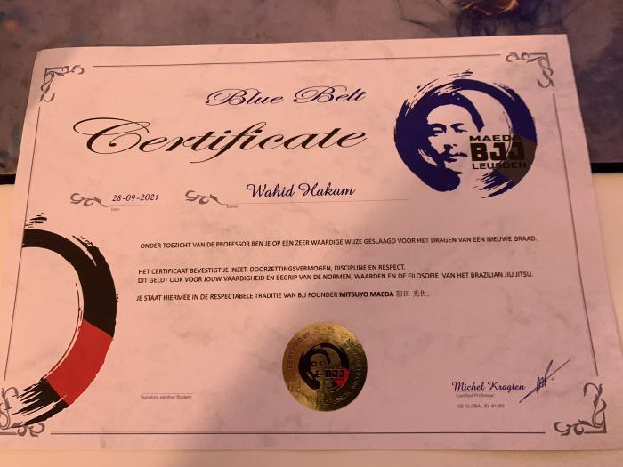 Blue belt · September 28, 2021 · Promoted by Michel Kragten
