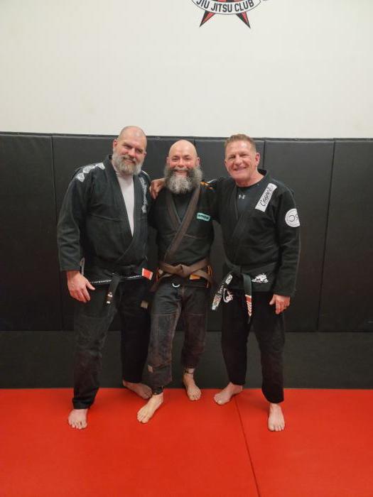 Brown belt promotion with 5th degree black belt Sean Cooper and 1st degree black belt Elliott O'Hara.