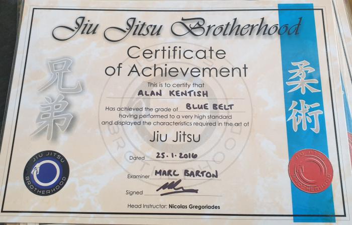 Blue belt · January 25, 2016 · Promoted by Marc Barton