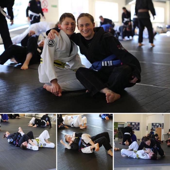 Training with my mum at Kingston Jiu Jitsu