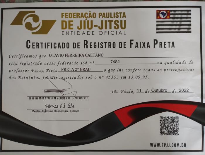 Black belt 2nd degree · December 10, 2022 · Promoted by Danilo Ribeiro