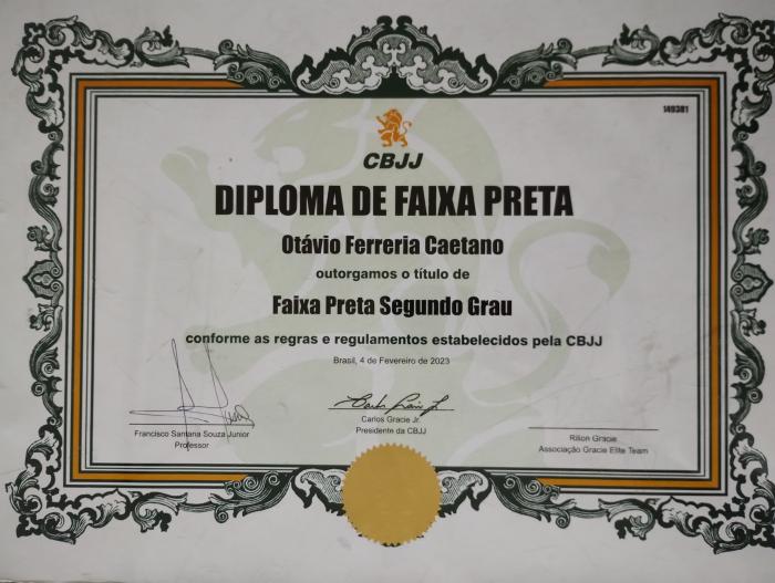 Black belt 2nd degree · December 10, 2022 · Promoted by Danilo Ribeiro