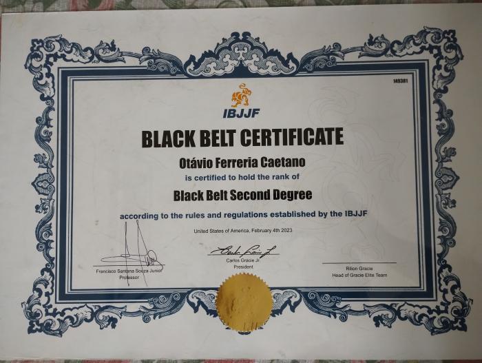 Black belt 2nd degree · December 10, 2022 · Promoted by Danilo Ribeiro