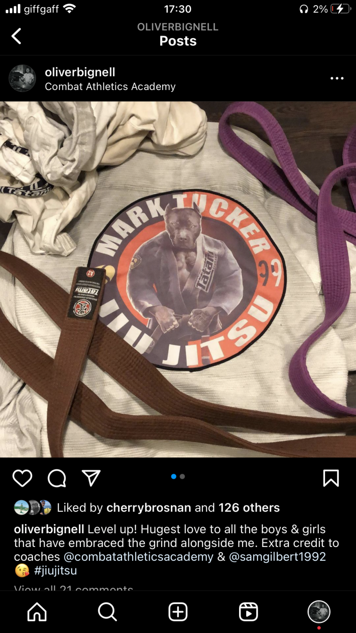 Brown belt · October 27, 2020 · Promoted by Mark Tucker
