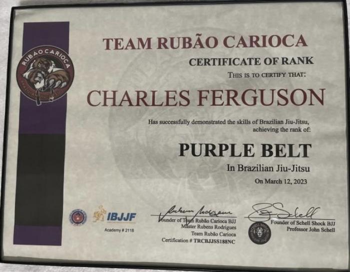 Purple belt · March 12, 2023 · Promoted by John Schell