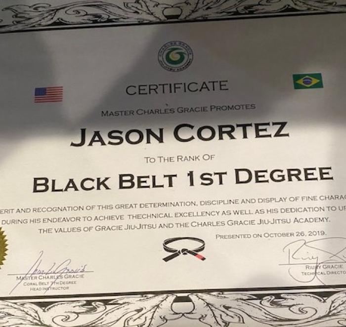 Black belt 1st degree · October 26, 2019 · Promoted by Charles Gracie