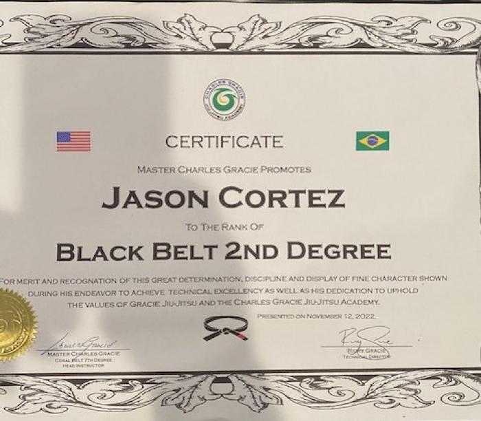 Black belt 2nd degree · November 12, 2022 · Promoted by Charles Gracie