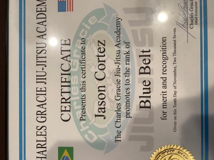Blue belt · November 10, 2007 · Promoted by Charles Gracie