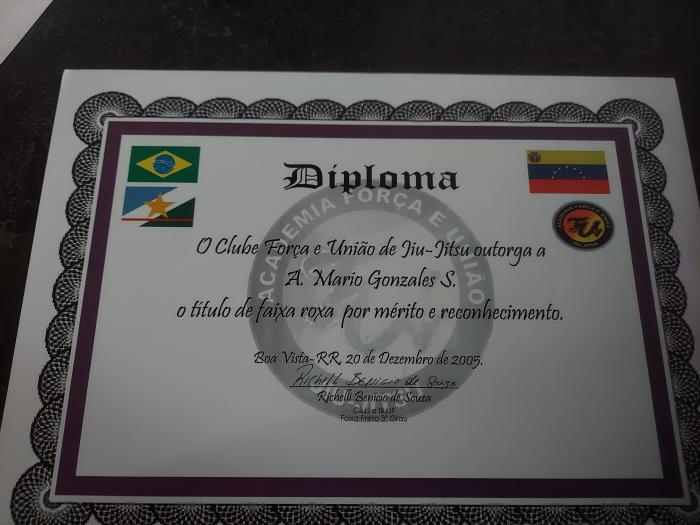 Purple belt · December 20, 2005 · Promoted by Richelli Benicio de souza