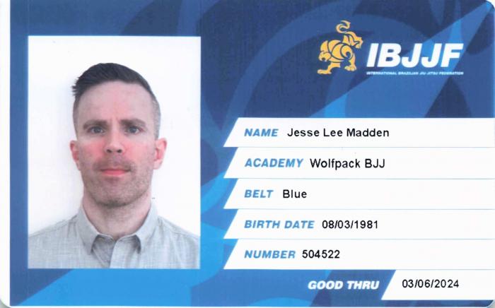 IBJJF Card Blue Belt