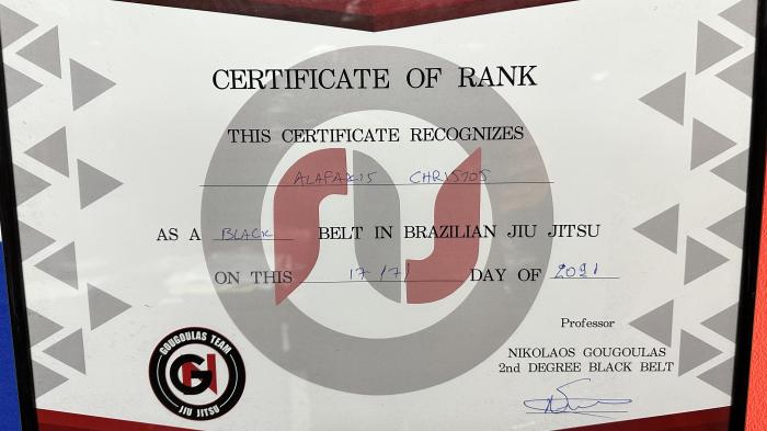 Black belt · July 17, 2021 · Promoted by Nikos Gougoulas