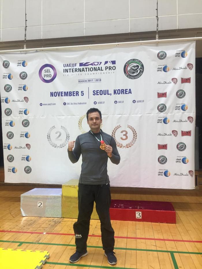 Me winning bronze at 2017 Abu Dhabi open in Seoul, South Korea.