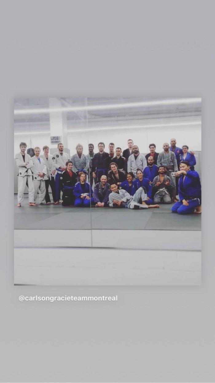 Training at Carlson's Gracie Montreal in 2019.