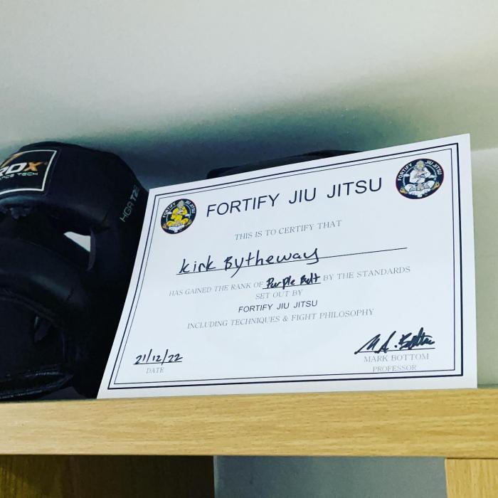 Purple belt · December 21, 2022 · Promoted by Mark Bottom