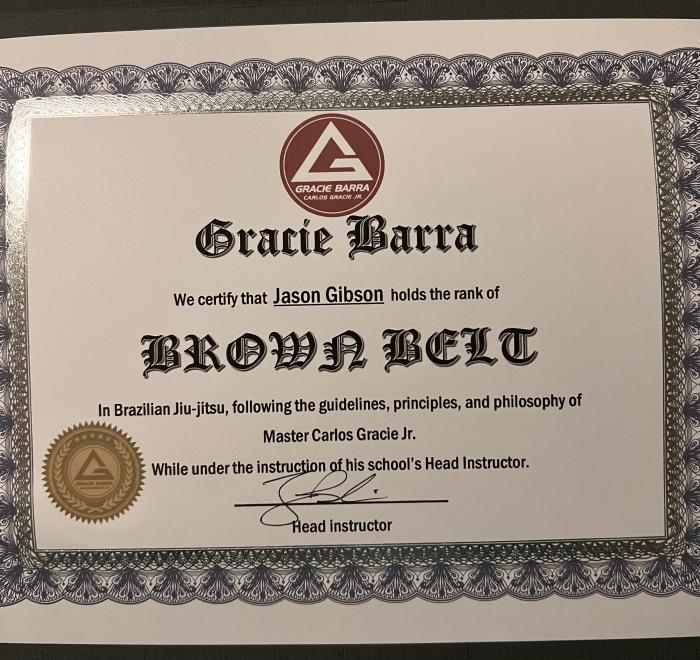 Brown belt · January 14, 2023 · Promoted by Joshua Bowlin