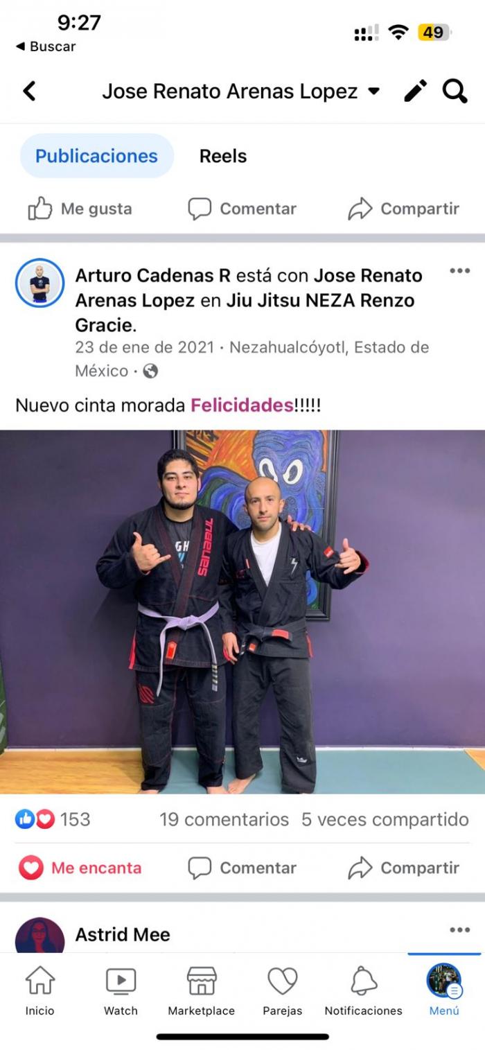 Purple belt · January 23, 2021 · Promoted by Arturo Cardenas Rocha