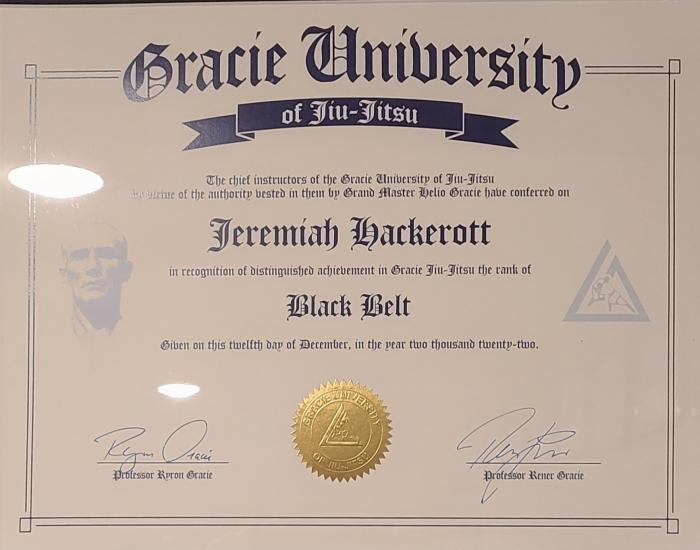 Black belt · December 12, 2022 · Promoted by Ryron and Rener Gracie