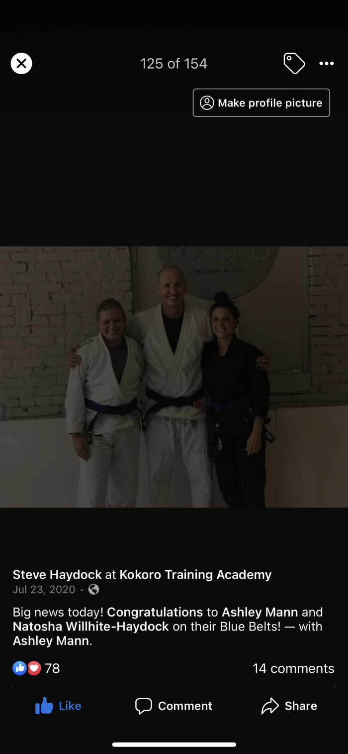 Blue belt · July 24, 2020 · Promoted by Steve Haydock
