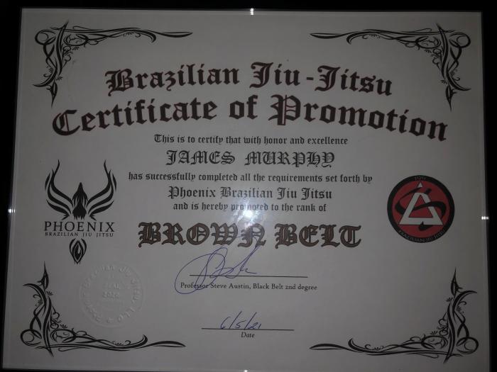 Brown belt · June 5, 2021 · Promoted by Steve Austin