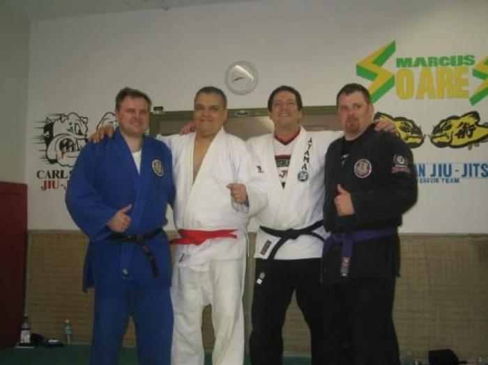 Carlson Gracie, Marcus Soares and myself as a purple belt
