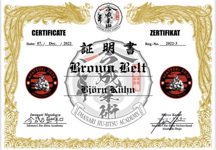 Brown belt · December 7, 2022 · Promoted by Marco Kuster
