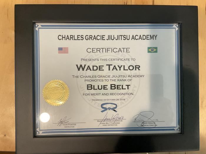 Blue belt · October 27, 2019 · Promoted by Charles Gracie