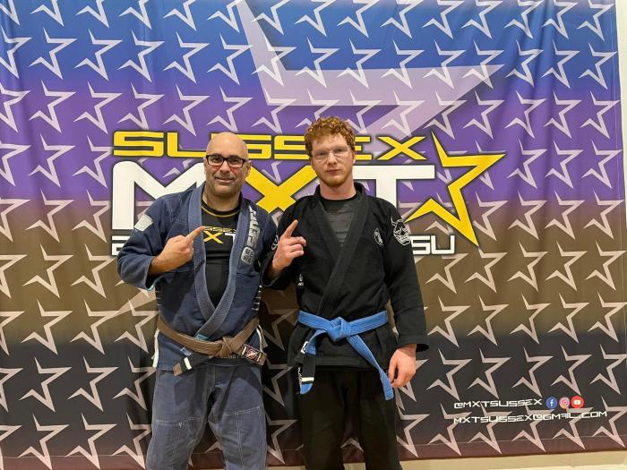 1 stripe promotion blue belt