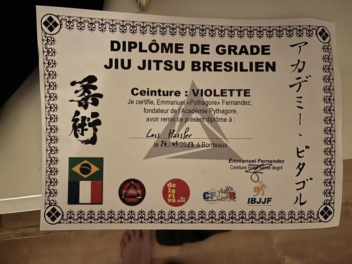 Purple belt · March 24, 2023 · Promoted by Emmanuel Fernandez